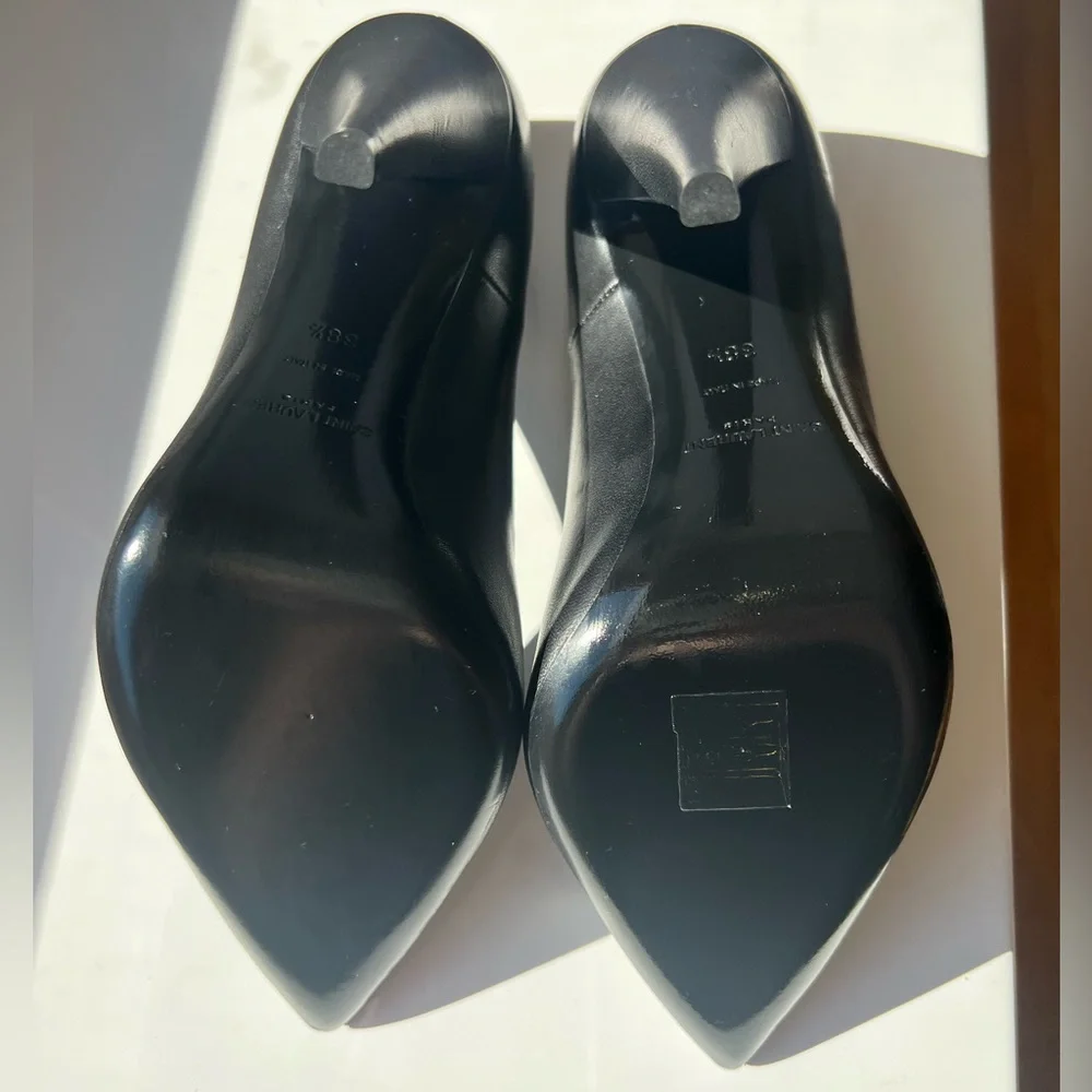 Saint Laurent Era 110 Black Leather Pumps - Picture 3 of 8